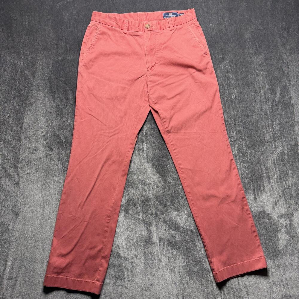 Vineyard Vines Breaker Chino Pants Mens 30x30 Pink Slim Straight Stretch Casual